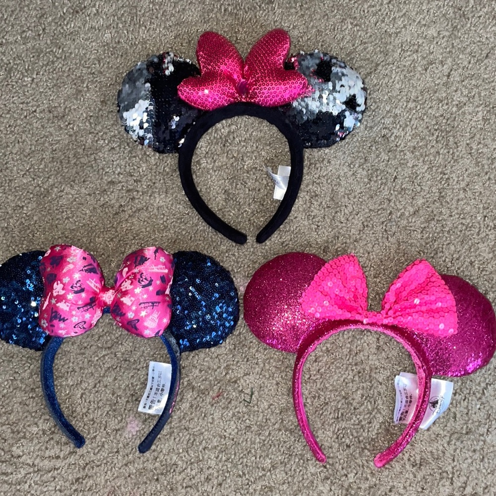 Authentic Disney Parks Pink Minnie Ear Bundle